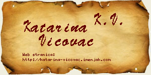 Katarina Vićovac vizit kartica